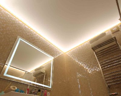 Светованна, световая ванна, натяжной потолок